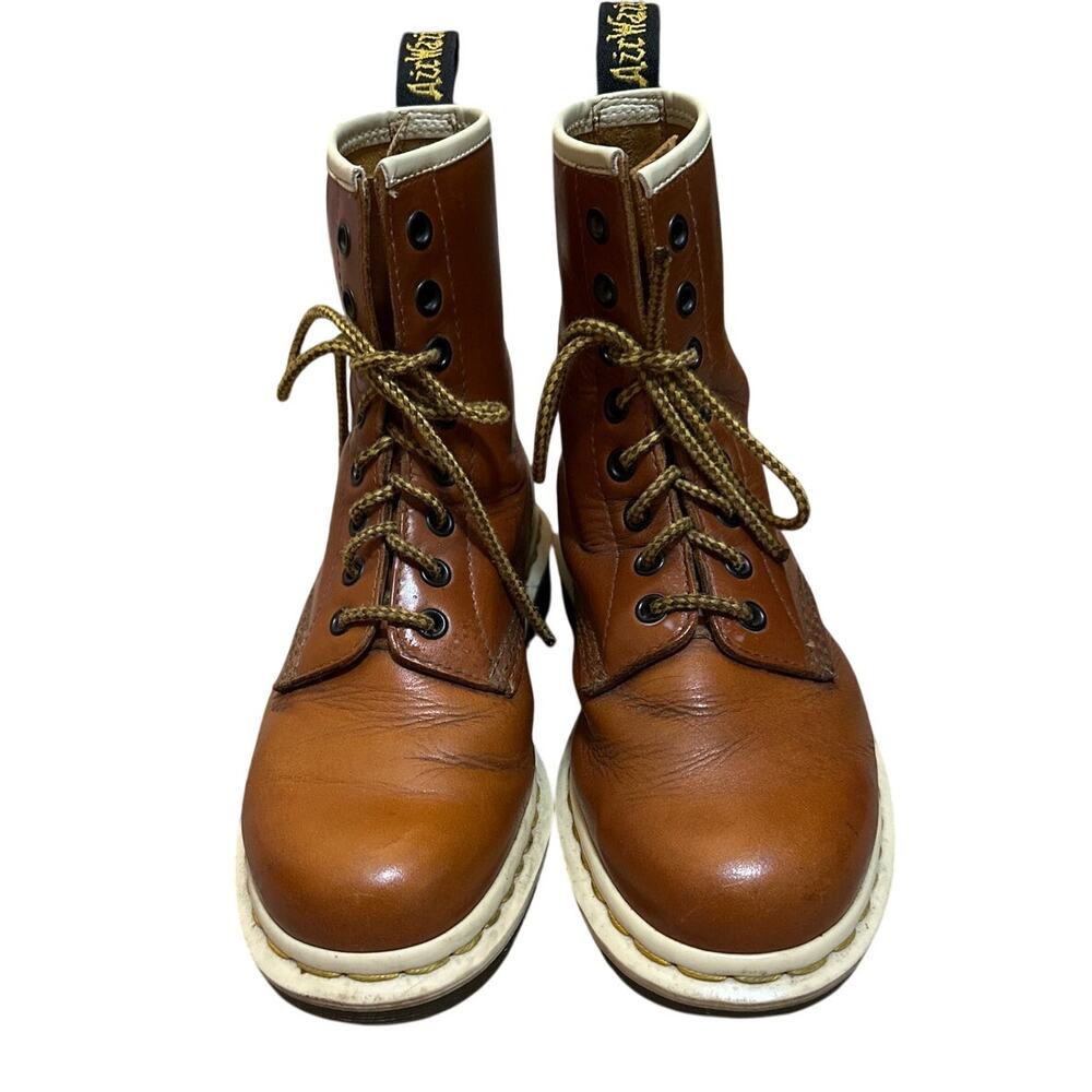 Dr Martens 1460 Analine Oak Brown Leather Lace Up Boots Men 5 Women 6 Docs Ankle